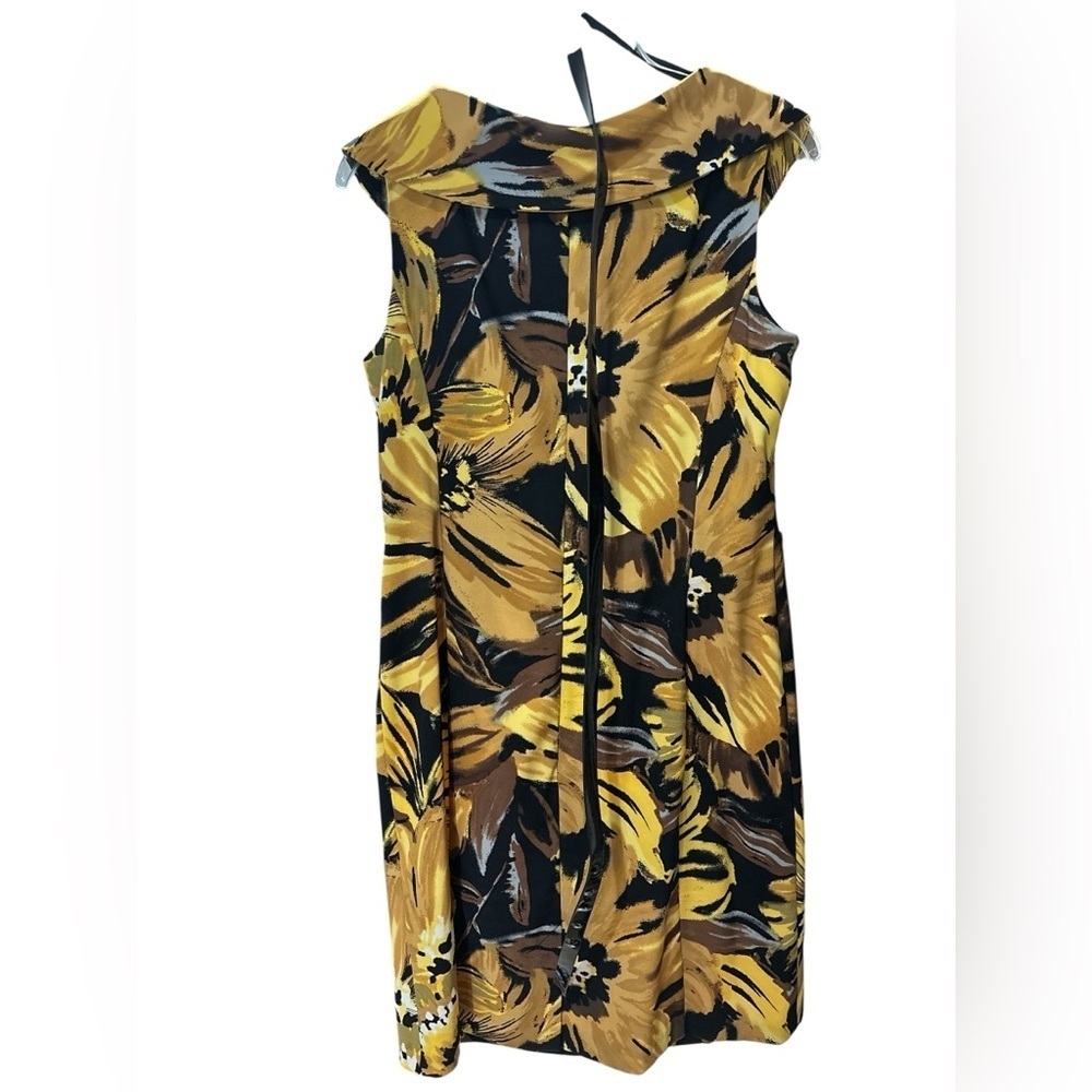 Dress Barn Gold Sheath Dress Cowl Neck Sleeveless - Picture 3 of 3